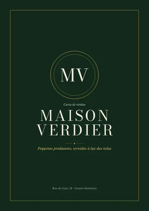 Adega sempre-verde – pré-visualização do modelo de menu