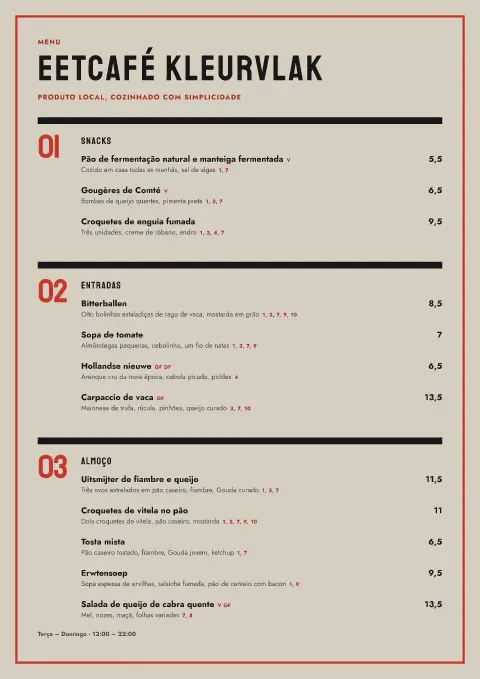 Plano e linha – pré-visualização do modelo de menu