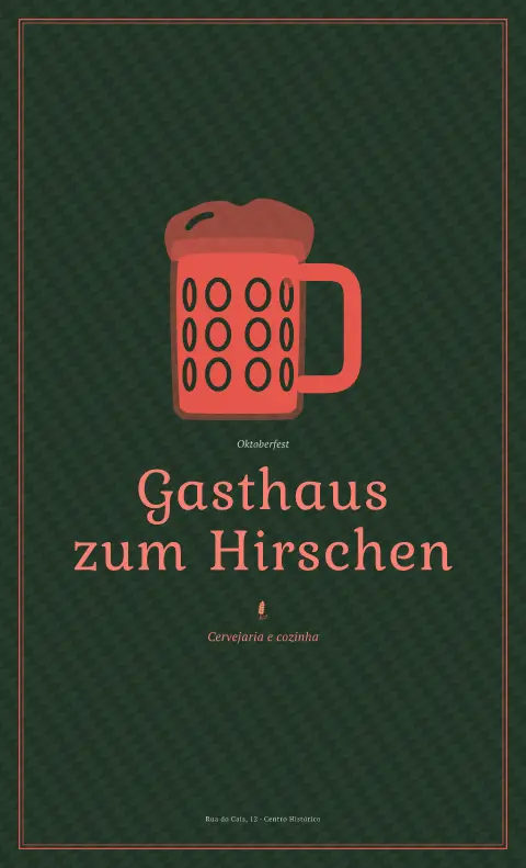 Wiesn do caçador – pré-visualização do modelo de menu