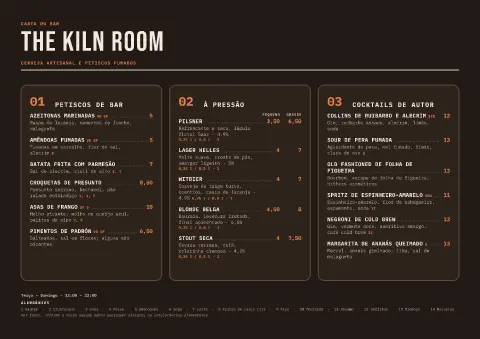 Quadrícula do forno – pré-visualização do modelo de menu