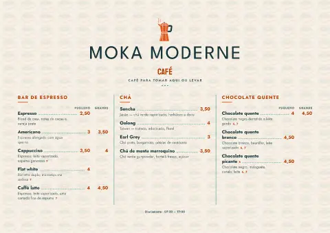 Bumerangue crema – pré-visualização do modelo de menu