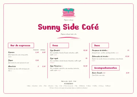 Nascer do sol rabiscado – pré-visualização do modelo de menu