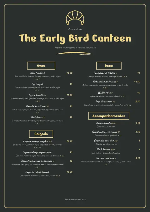 Galo de giz – pré-visualização do modelo de menu