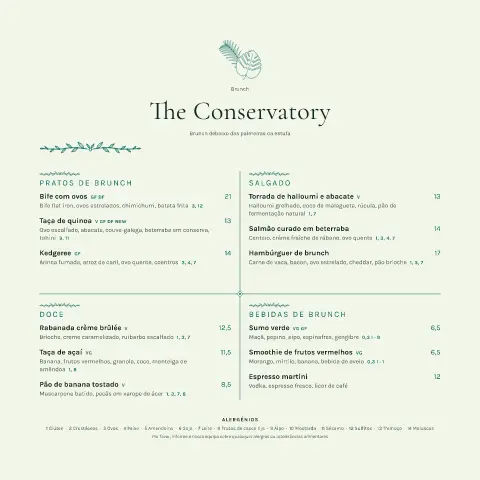 Casa das palmeiras – pré-visualização do modelo de menu