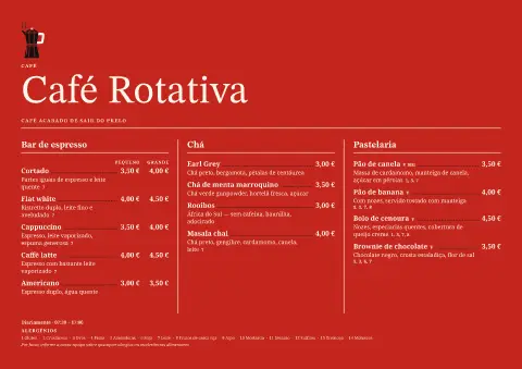 Rotativa da manhã – pré-visualização do modelo de menu