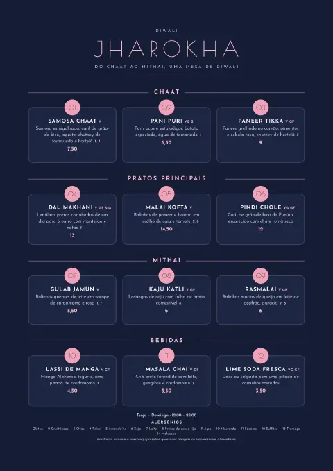 Lótus déco – pré-visualização do modelo de menu