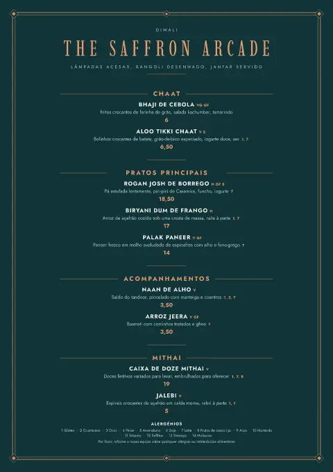 Rangoli de cobre – pré-visualização do modelo de menu