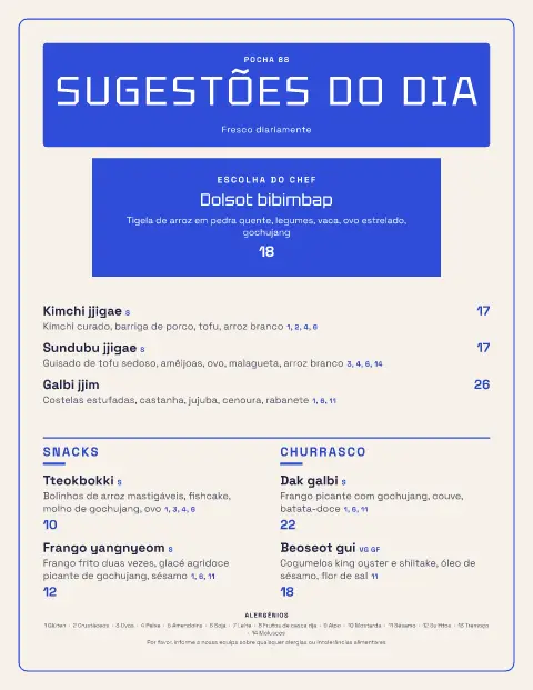 Pocha néon – pré-visualização do modelo de menu
