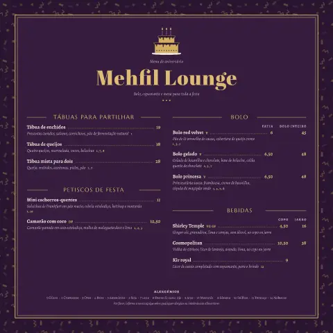 Velas de paisley – pré-visualização do modelo de menu