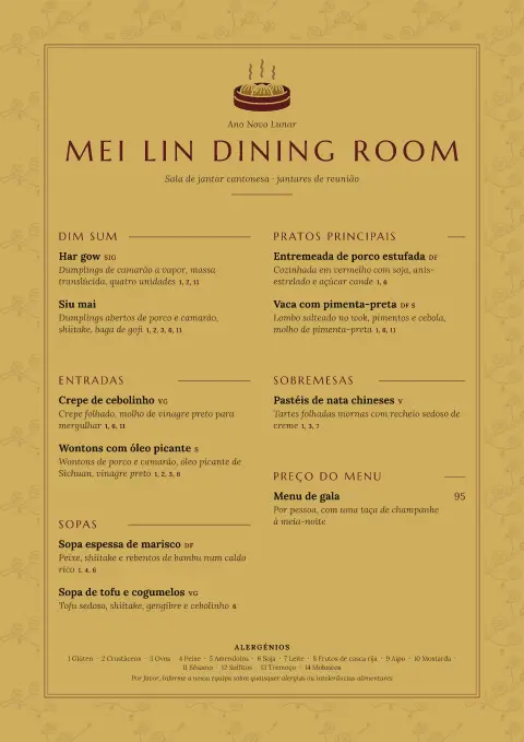 Treliça de ameixeira – pré-visualização do modelo de menu