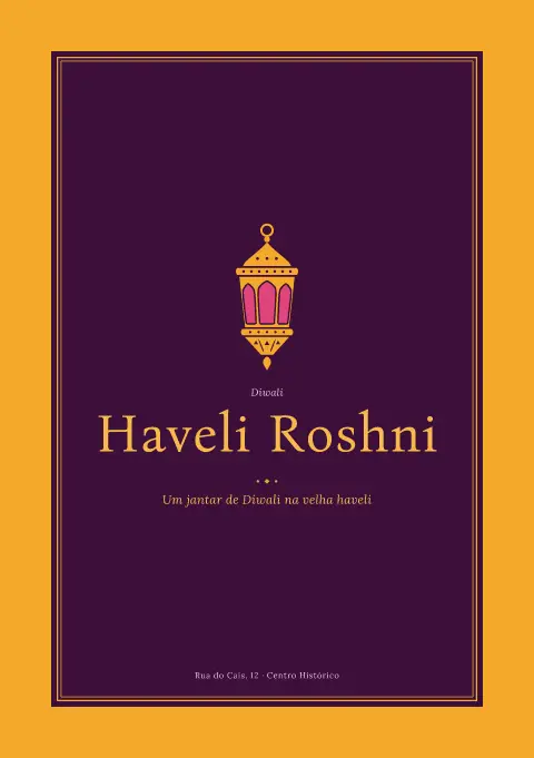 Haveli de calêndula – pré-visualização do modelo de menu