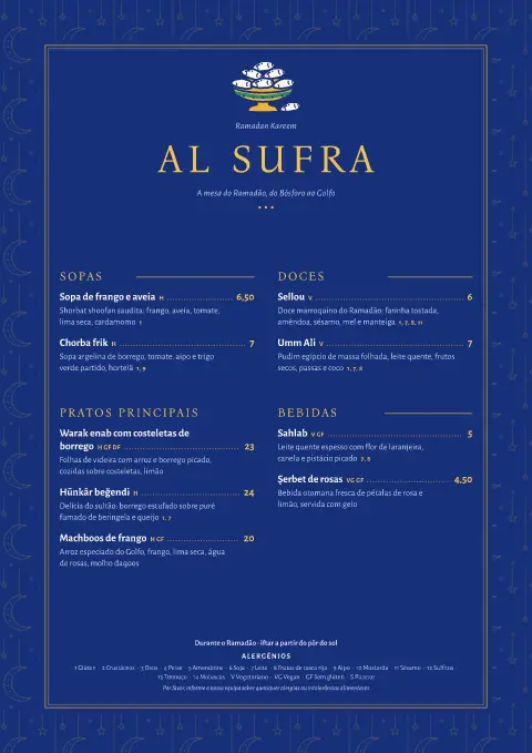 Sufra em mosaico – pré-visualização do modelo de menu