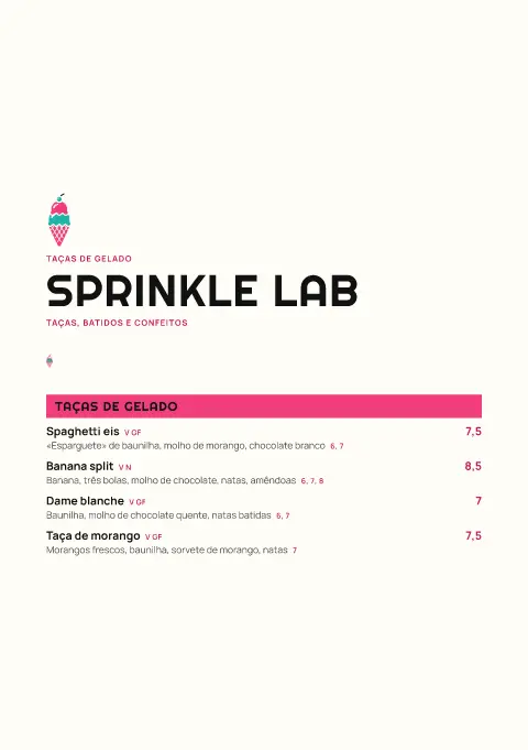 Cone confetti – pré-visualização do modelo de menu