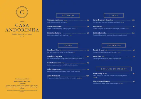 Faianță cu rândunele – previzualizare model de meniu