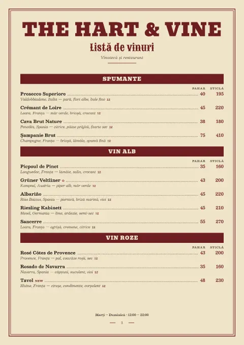 Negustorul victorian – previzualizare model de meniu
