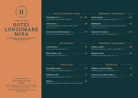 Lungomare de cupru – pagina 1 a modelului de meniu