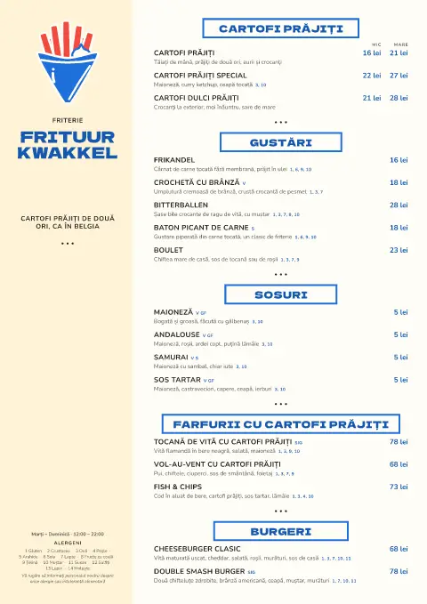 Cartofi cu creioane – previzualizare model de meniu
