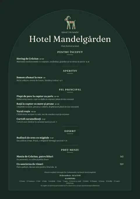 Darul migdalei – previzualizare model de meniu
