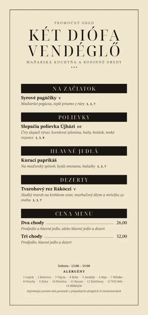 Pogácsa v aktovke – náhľad šablóny jedálneho lístka