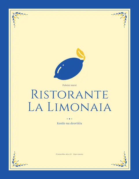 Limonina terasa – predogled predloge za jedilni list
