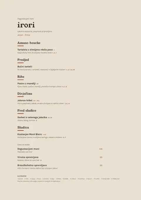 Jesenska peč – predogled predloge za jedilni list