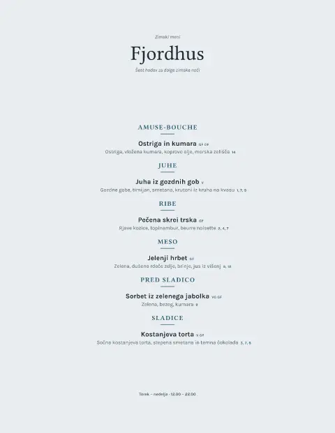 Fjordov mraz – predogled predloge za jedilni list
