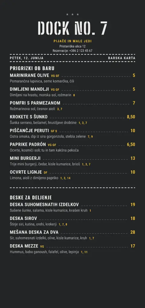 Kovičeni listič – predogled predloge za jedilni list