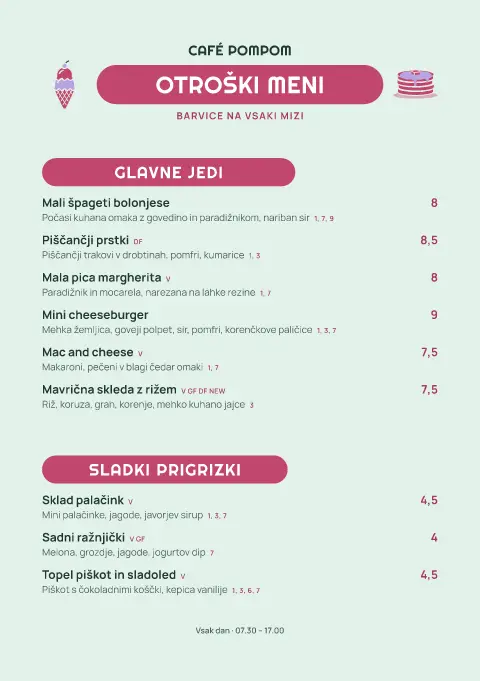 Igra s cofki – predogled predloge za jedilni list