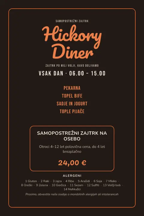 Žareča plošča – predogled predloge za jedilni list