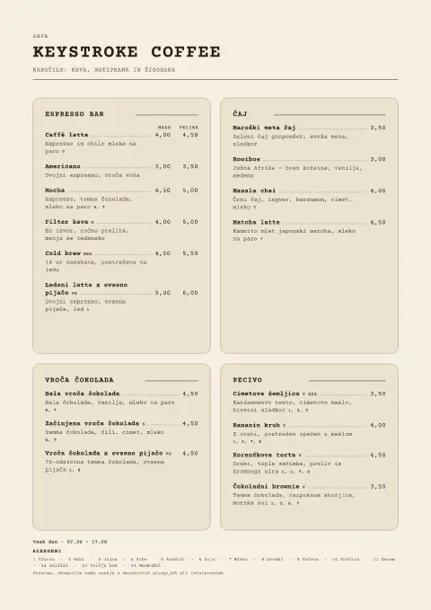 Kopirna crema – predogled predloge za jedilni list