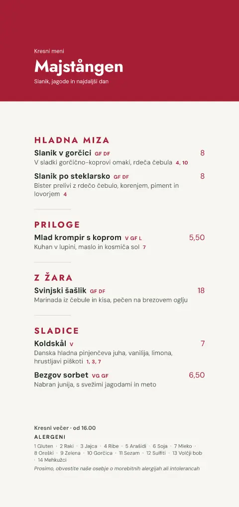 Rdeči mlaj – predogled predloge za jedilni list