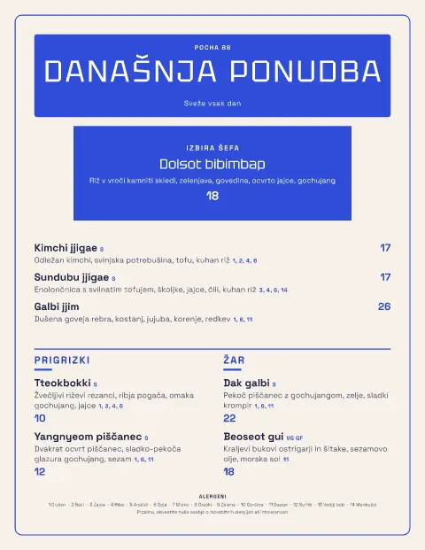 Neonska pocha – predogled predloge za jedilni list