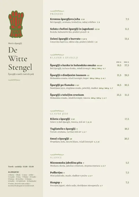 Matcha šparglji – predogled predloge za jedilni list