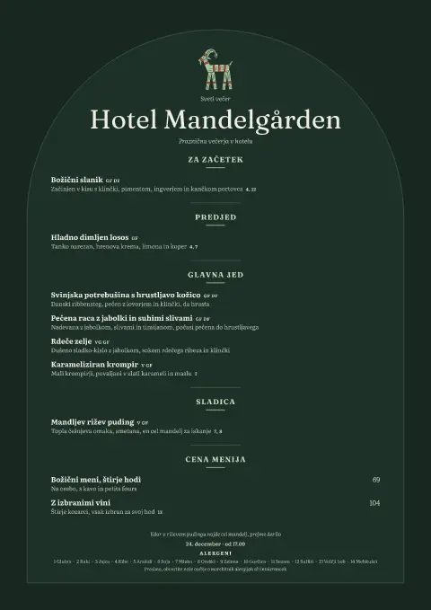 Mandljevo darilo – predogled predloge za jedilni list