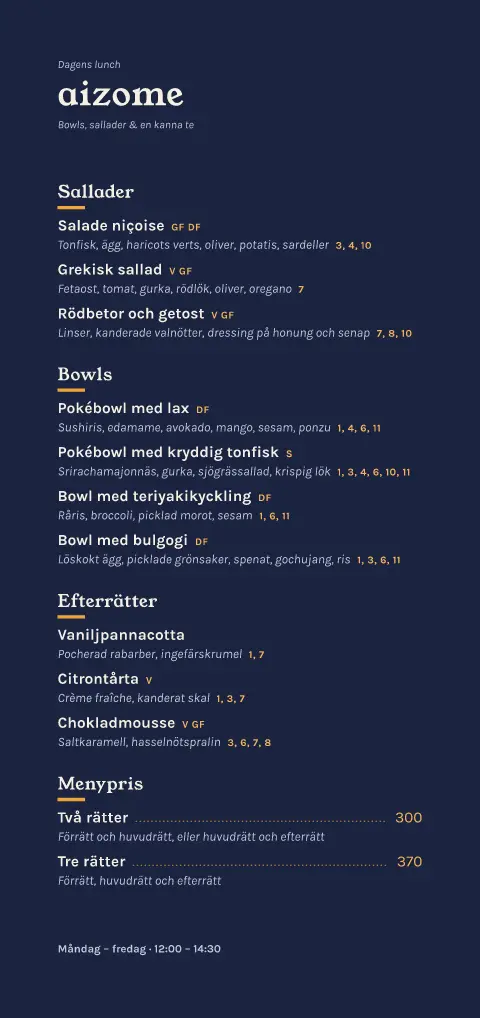 Indigoblad – förhandsvisning av menymall