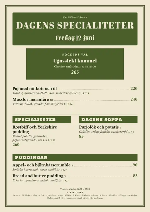 Pilskiffer – förhandsvisning av menymall