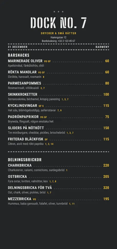 Nitkvitto – förhandsvisning av menymall
