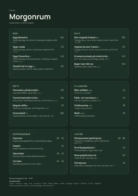 Lingonmorgon – förhandsvisning av menymall