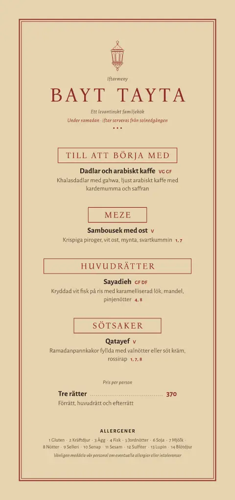 Sumakstunden – förhandsvisning av menymall